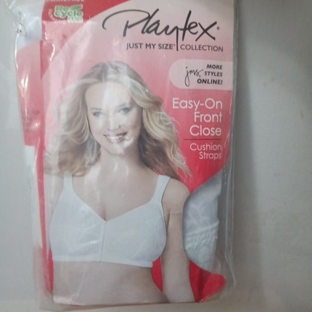 Playtex 18 hour Bra 46C White Front Close WireFree Cushion